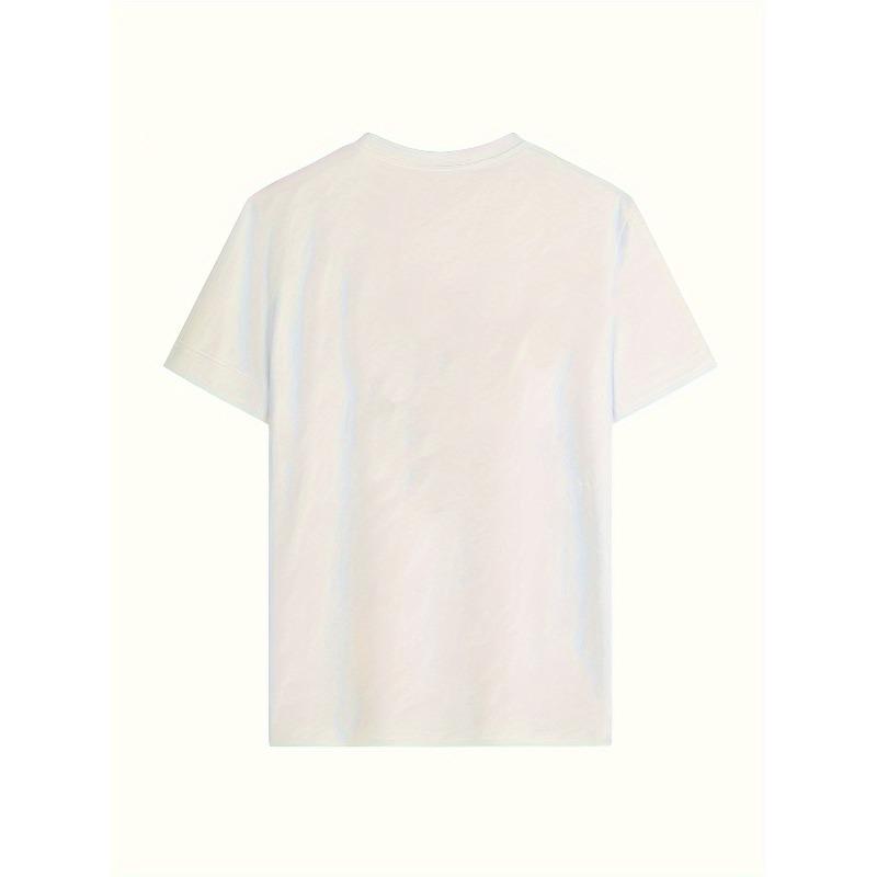 Womens Butterfly Print Round Neck Short Sleeve Pure Cotton T Shirt Heat Transfer Design Casual Outdoor Home Wear Summer Stylish Gift Basic Top