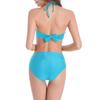 Women Bikini Set, Push-Up Cup with Built-In Steel Support Bikini Set, Double Layer Ruffle Trim Swimming Suit, Adjustable Hanging Neck Strap High