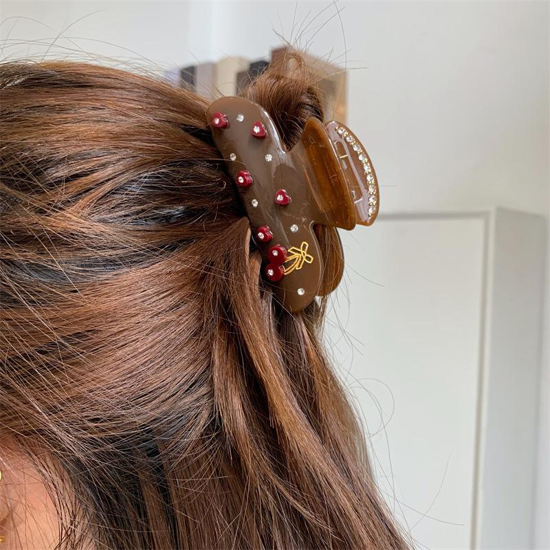 Acetat-Klammer aus der Serie Pink Girl's Heart, Exquisite Rosa Haifischblumen-Künstler-Klammer für Frau Kind