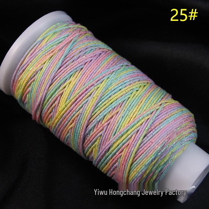 Variegated Hand-Spun Cotton Necklace & Bracelet Rope with Gold Tibetan Starry Sky Gradient