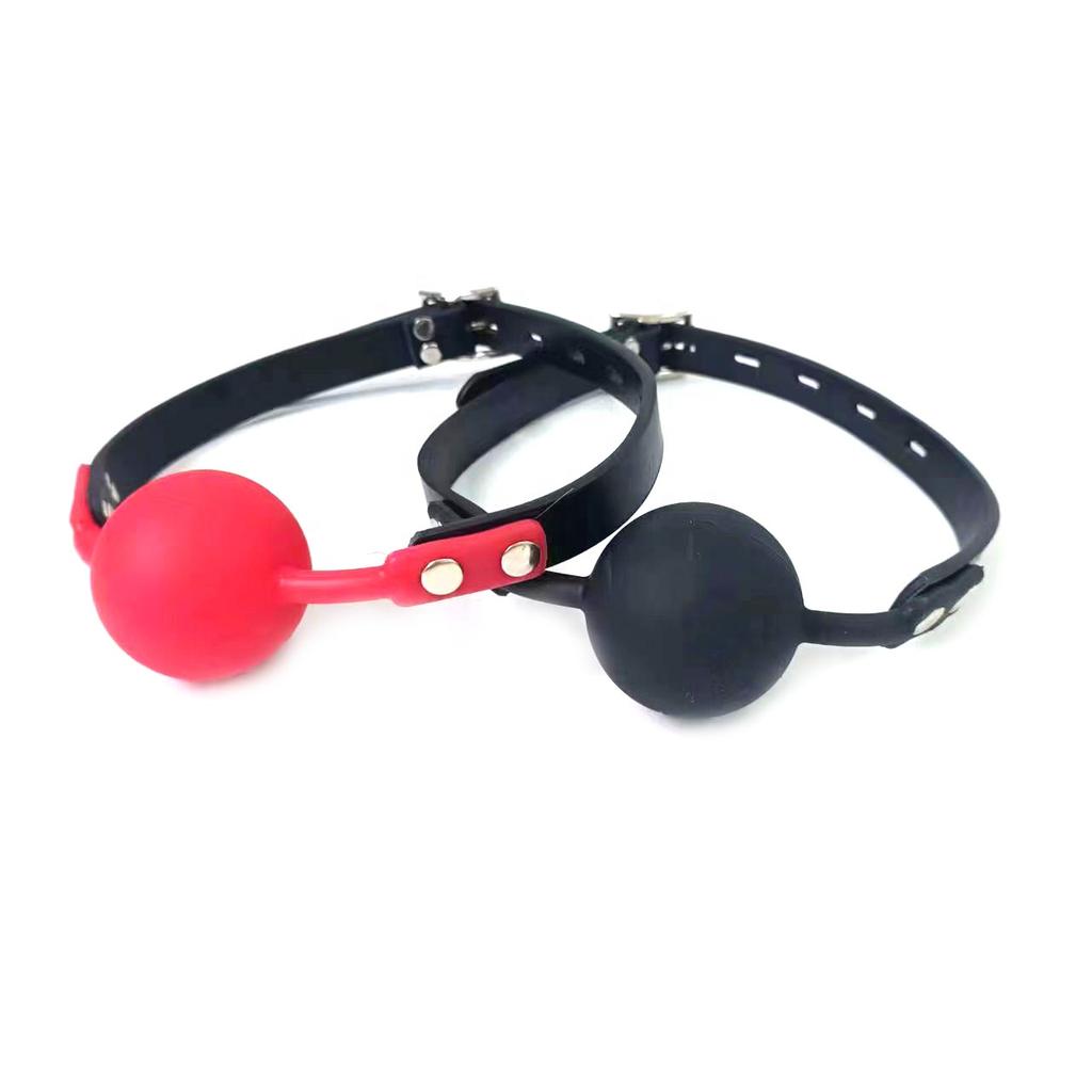 Mouth Gag Sex Toy Colors Silicone Ball Slave Gag With Black PU Leather Straps For Couples Wholesale Of Adult