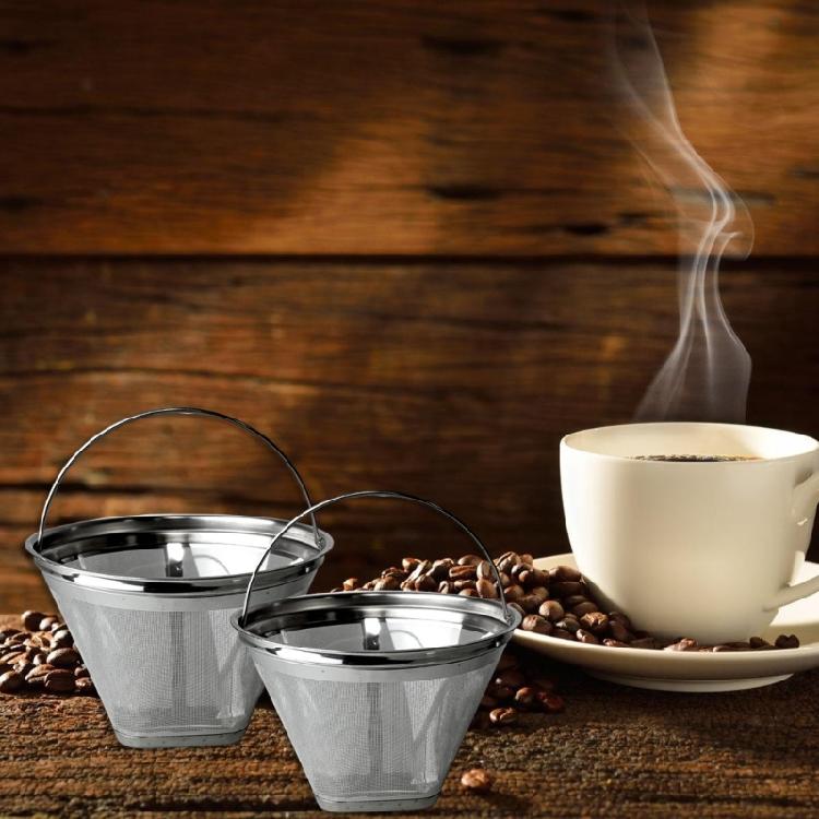 Stainless Steels Coffee Filter Fine Mesh Cone Shape Strainer Easy Cleaning Compatibles with Various Brewing Accessories