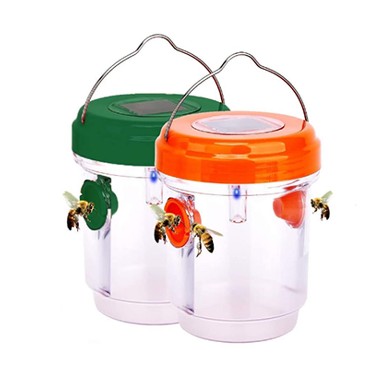 2PCS/SET Solar Wasp Trap Outdoor Hanging,Wasp Cather Hanging with Light for Yellow Jackets,Hornets,Bee,Wasp Traps