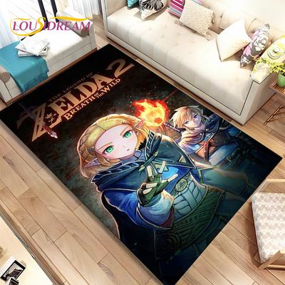 Z-Zelda2 Link Game Gamer Area Tapis Grand Tapis pour Salon Chambre Canapé Paillasson Décoration, Les Enfants Jouent Tapis de Sol antidérapant
