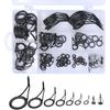 90pcs 9 Sizes Fishing Rod Guide Tip Fishing Line Spinning Guide Eyes Rings Tip Top Fishing Rod Guides 60Pcs, Silver Integrated All Stainless Steel