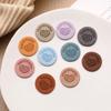 20PCS Colorful Cloth Labels Embossed Tags Leather Labels Round Handmade Labels  Sewing