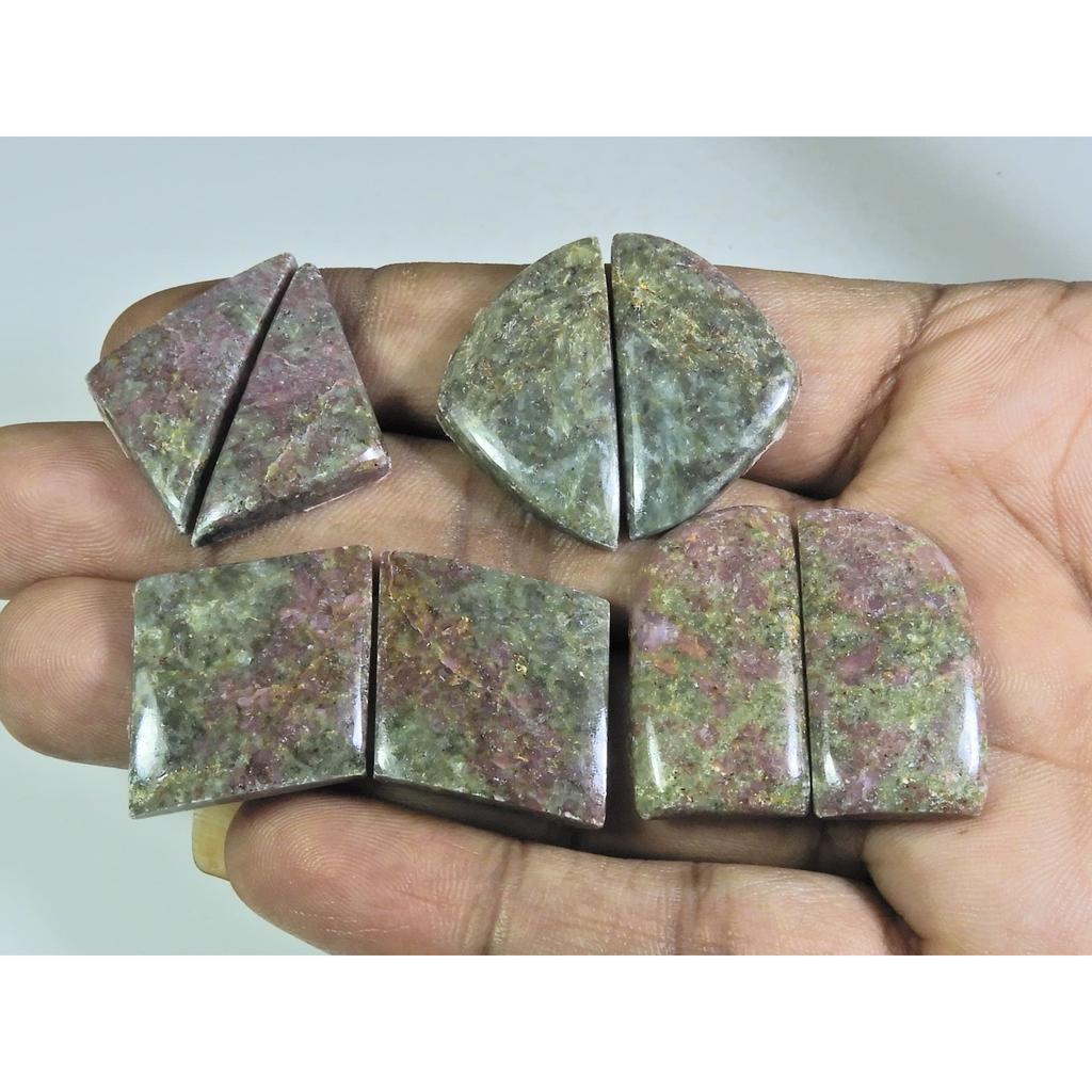 30-31 MM Natural Rhodonite Matched Pair Fancy Loose Gemstone 4 Pair Lot A-601