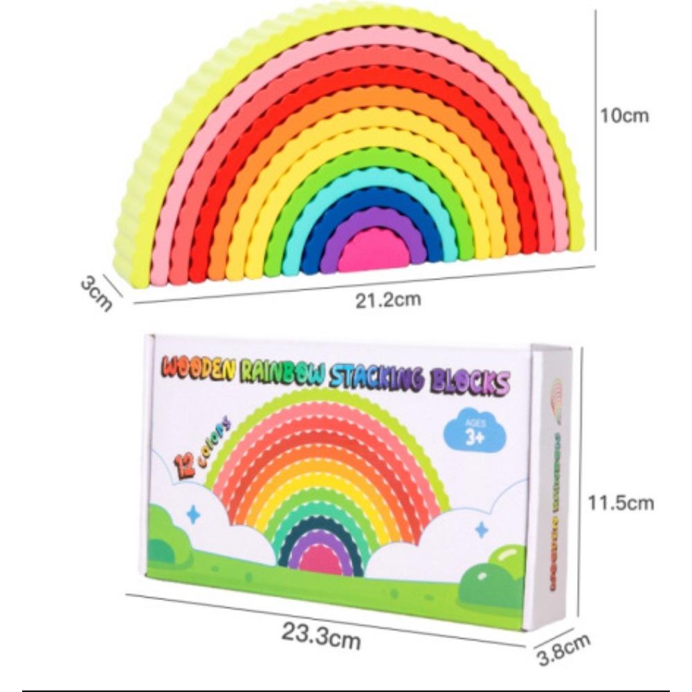 Ins Rainbow Large Building Blocks Free Assembly Kindergarten New Children's Educational Toys DIY Wooden Creative Ornaments