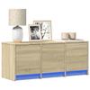 VidaXL TV Cabinet with LED Sonoma Oak 97x34x40 Cm Engineered Wood, TV Stand, TV Unit, Multimedia Cabinet, TV Bench, 852238