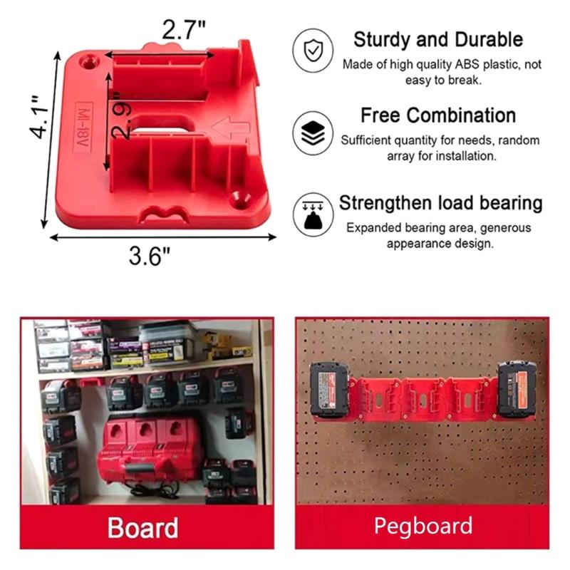 Lightweight ABS Plastic Battery Holder Base for 18V Battery Series Easy Installation and Portability 10Pcs/5pcs