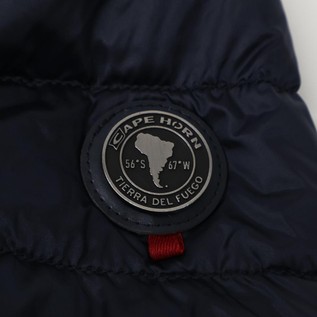 CAPE HORN 62550 PALOMA/Paloma Navy Logo Patch Hooded Down Jacket Jacket 46 NavyUsed