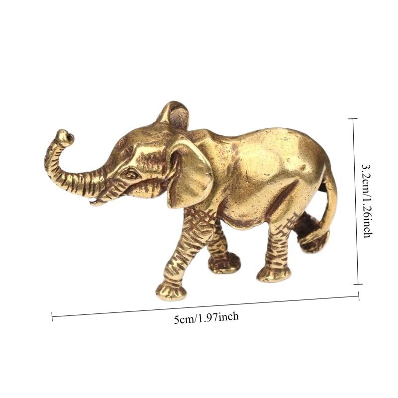 1pcs Home Office Desk Elephant Decor Statue Metal Craft Decoration Mini Ornament for Tabletop and Shelf Display