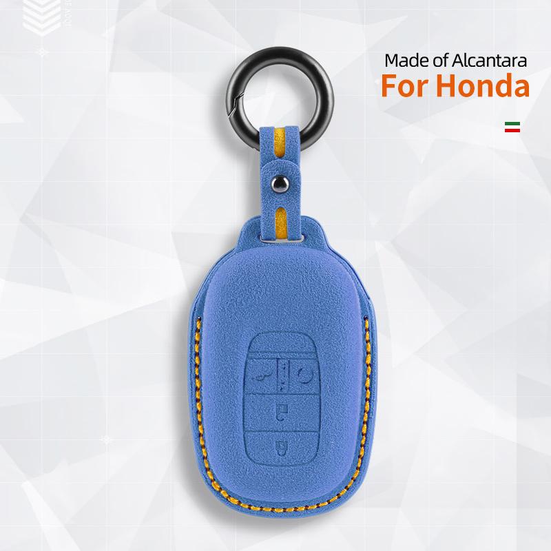 Car Key Case Cover Shell For Honda Vezel City Civic Jazz Brv Brv Hrv Remote Protector Suede Interior Accessories