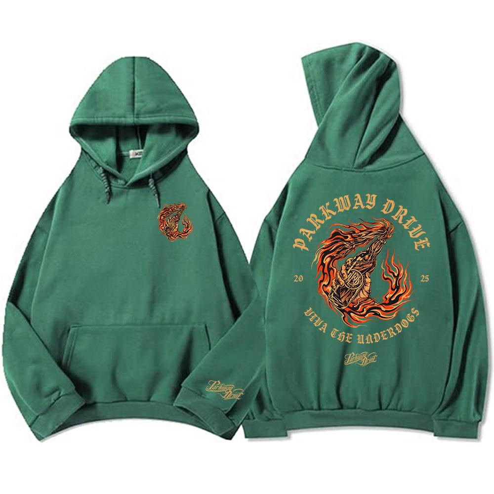 Skeleton Lighthouse Pullover Hoodie Parkway Drive Rock Band Fashion Sweatshirts Long Sleeve Winter Fleece Men Clothing