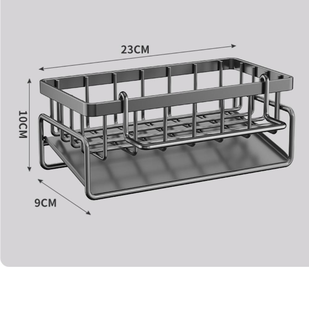 Kitchen Spice Storage Shelf with Drainage Rack, Installation Sink Organizer, Tap-Mounted Shelf for Home Kitchen Accessories
