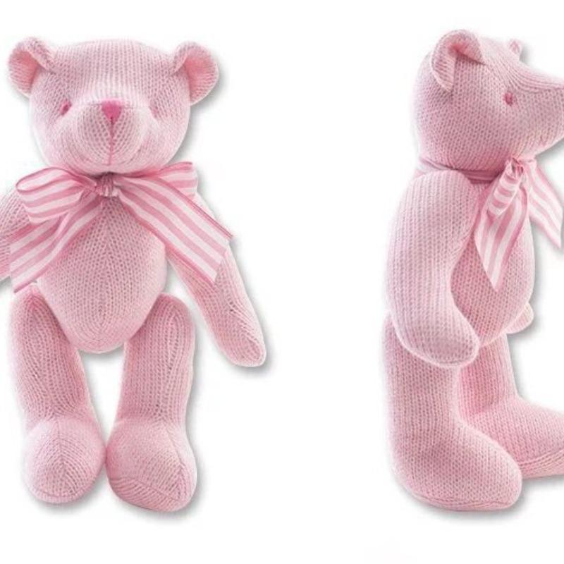 Knitted Teddy Bear Plush Toy - Creative Yarn Doll with Moveable Joints, Articulated Soft Cuddle Toy for Kids & Collectors