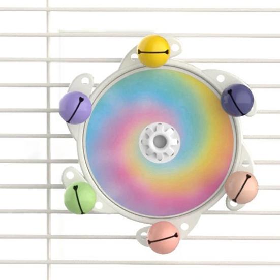 Parrots Spinner Rattle Parakeets Interactive Colorful Toy Wheel Budgerigar Nibble Toy with Rotating Function Birdcage Toy