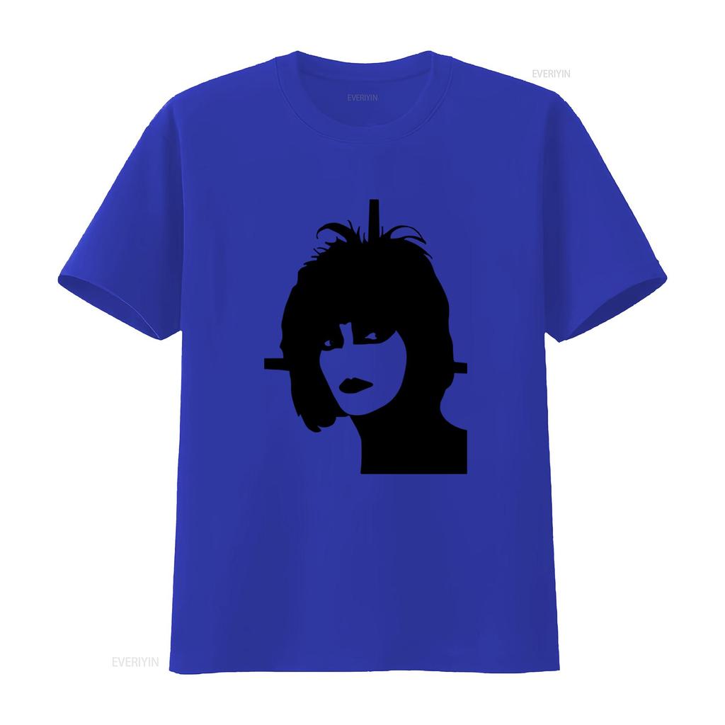 Mens Siouxsie Sioux Silhouette Punk Banshees T Shirt Vintage Washed Top For Everyday Wear Versatile Stylish Designer Clothes