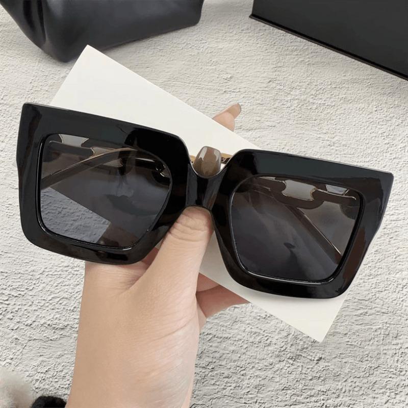 New Chain UV Resistant Sunglasses European and American Fashion Box Women's High-end Sunglasses