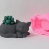 Kätzchenform Blumentopf Silikonform Hitzebeständige Kerzenbecher Silikonform zum Kerzen- und Seifengießen Heimdekoration