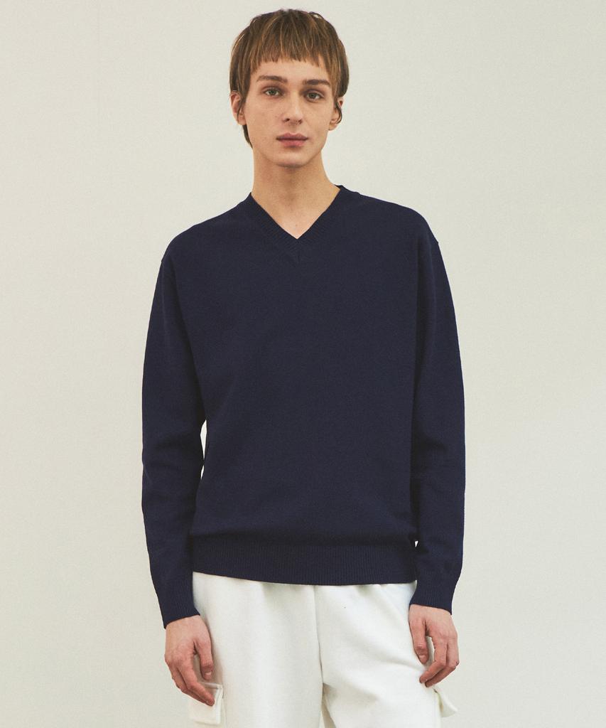 Wednesday Oasis Always Washable V-Neck Knit_Navy(Wc25-Kn01)