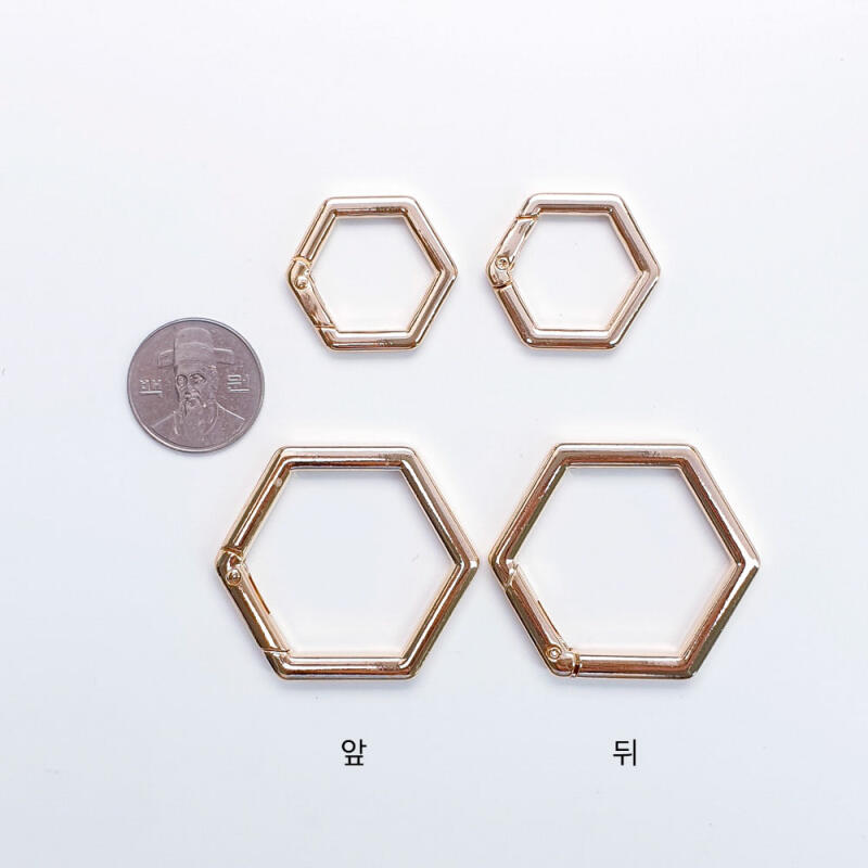 Metal Hexagon One-Touch Keyring Hook Key Holder Material Accessory