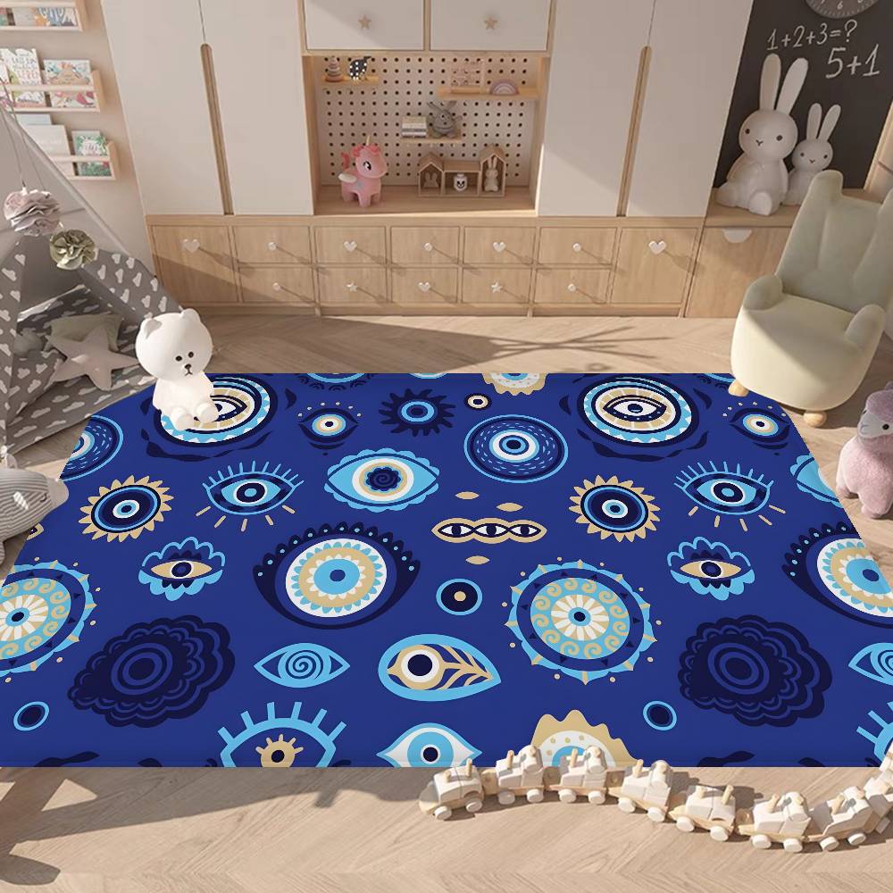 Böser Blick Vintage Fußmatte Nordischer Stil Schlafzimmer Wohnzimmer Fußmatte Haus Balkon Anti-Rutsch Alfombra