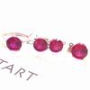 Exquisite Purple Gold-Plated Rose Gold Inlaid Redstone Egg Surface Earrings, Fashionable Temperament, High-End Foreign Style Color Gold Earrings.