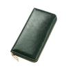 New Oil Wax Pattern Cowhide Women's Zipper Wallet Long Leather Large Capacity Handbag