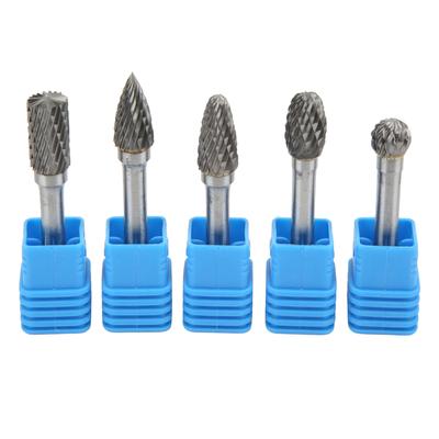 5pcs 6x10mm Double Cut Tungsten Carbide Rotary Burr File Set for Machinery Aviation Automobile Ship