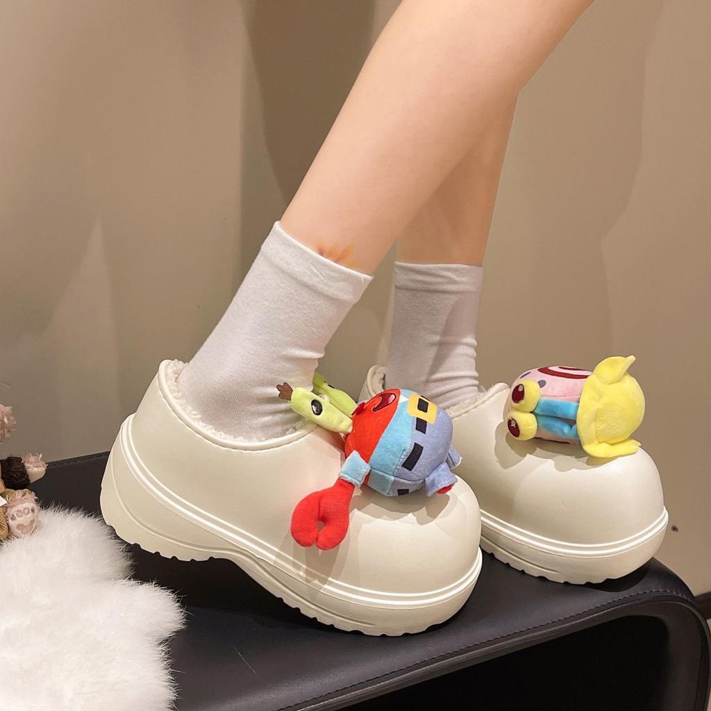 Cute Cartoon Comfortable Cotton Shoes Women's Small Height Increase Muffin Platform Cotton Shoes New In Autumn and Winter
