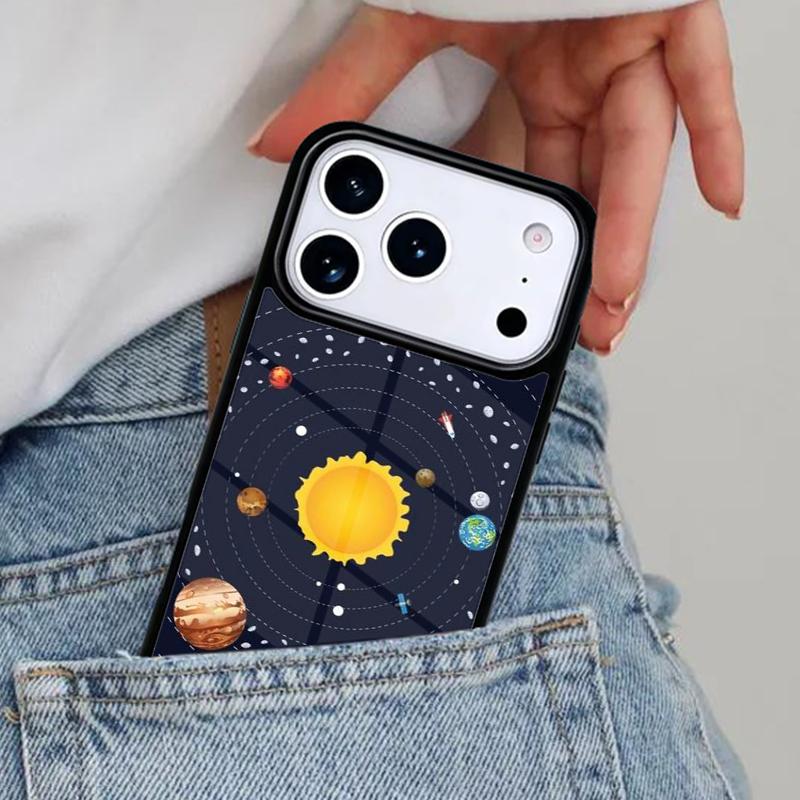 Space Planets Solar System soft Phone Case for iPhone 17ProMax 12 13 14 15 16e 17 Pro Max Plus Air Cover