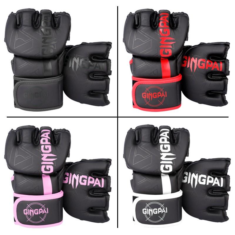 Halbfinger-Boxhandschuhe MMA Training Schlagpolster Sparring Atmungsaktiv PU Erwachsenen Unisex