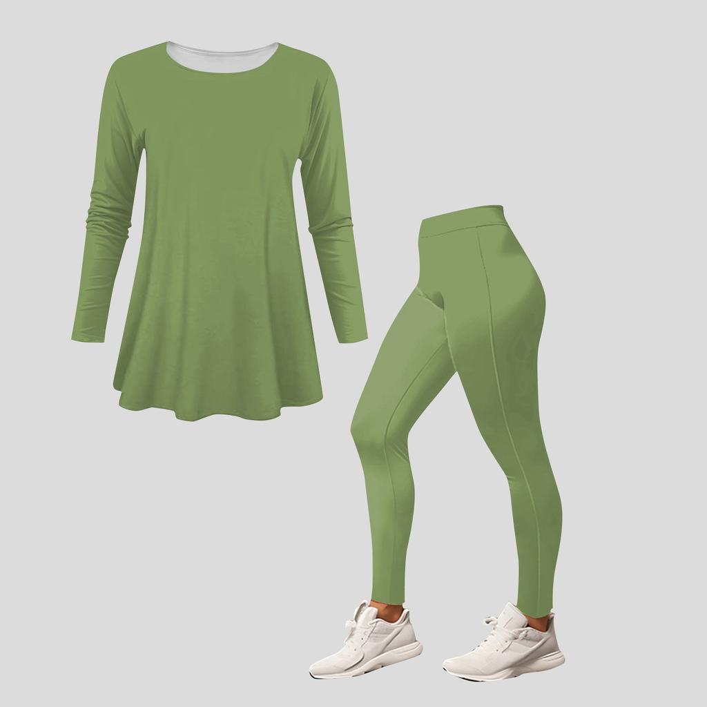 Women 2 Piece Outfits Two Piece Outfits Sets Long Sleeve Top Long Pants  Slim Fitting Home Suit Yoga Set