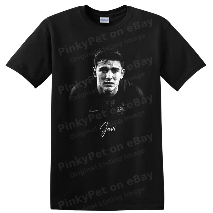 Pablo Gavi Soccer T Shirt Spanish Midfielder Portrait Graphic Fan Tee Gift Art