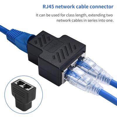 Ethernet Splitter 1 Ways Dual Female Port To 2 ABS Stable Transmission RJ45 LAN Adapter