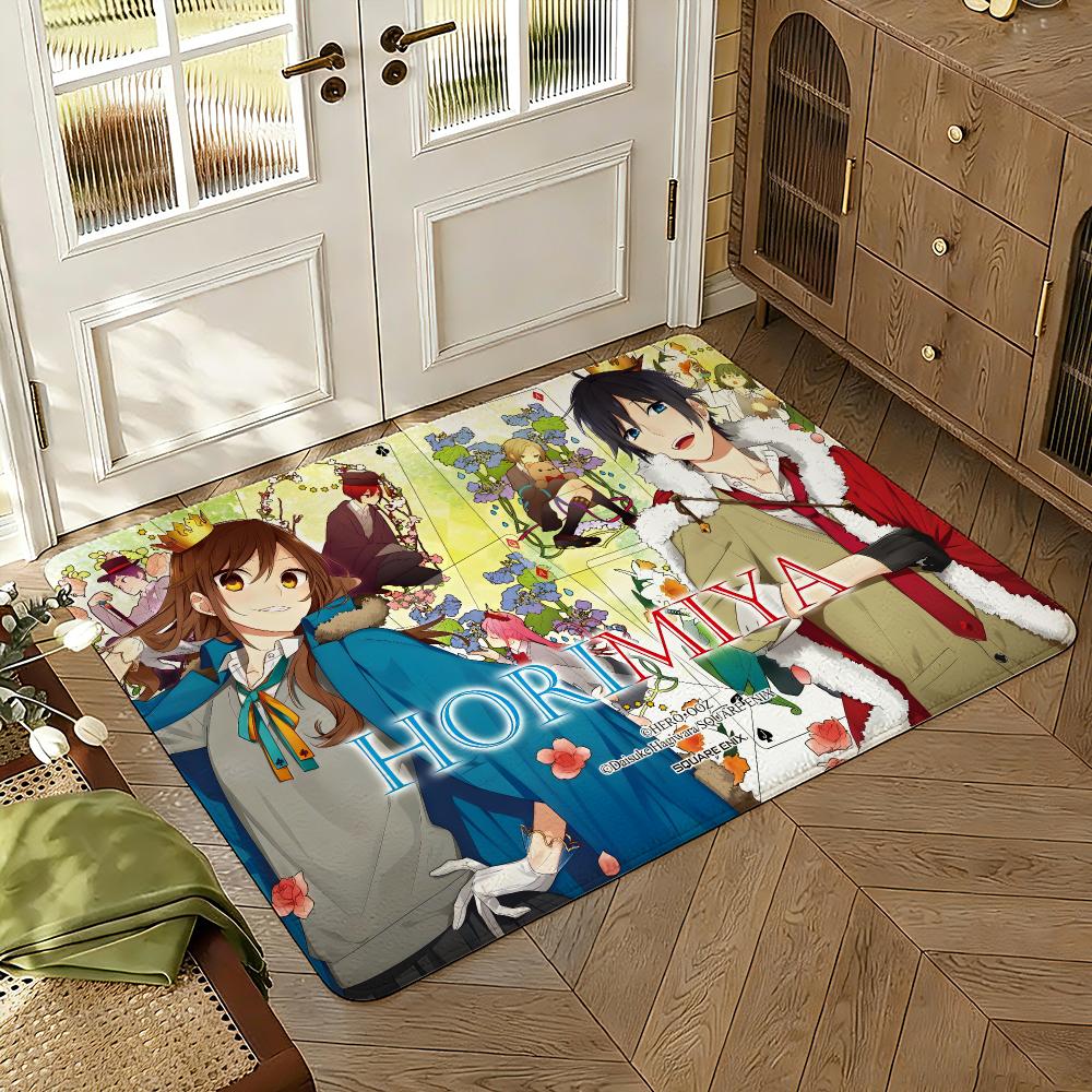 Hori san to Miyamura kun Floor Mat Soft Thickened Absorbent Non-Slip Bedroom Living Room Door Mat Home Decor Flannel Rugs