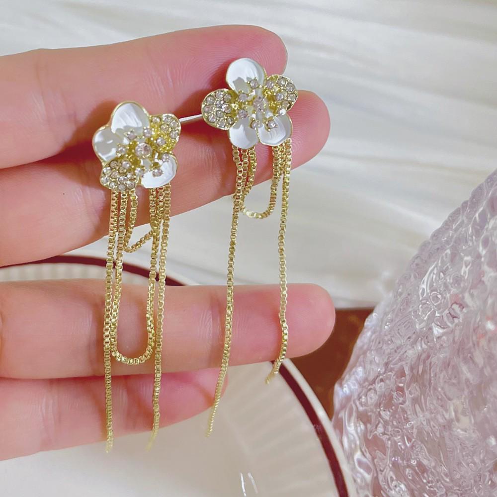 Geometric Green Retro Korean Square Earrings for Women
