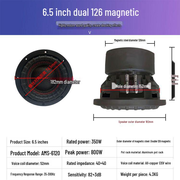 6.5-Inch Long-Stroke Subwoofer Speaker with Super Bass