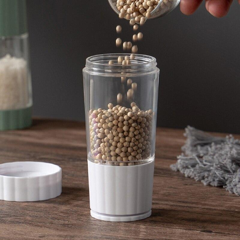 1PC Household Pepper Grinder Rotary Manual Sea Salt Pepper Seasoning Bottle Grinder Glass Seasoning Bottle 1pc