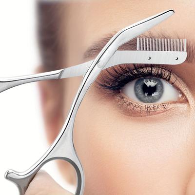 Augenbrauen-Trimmer, Schere mit Kamm, für Damen und Herren, Haarentfernung, Körperformung, Edelstahl, Augenbrauen-Entferner, Make-up-Tool, Gesichtspflege, Geschenke