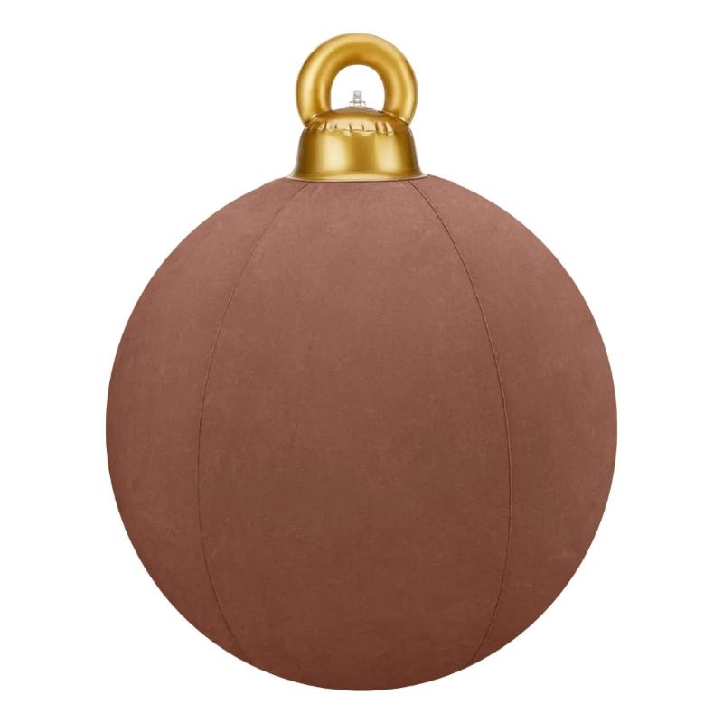 Velvet Inflatable Ornaments Balls Outdoor - 24 Inch Large Inflatable Christmas Balls, Reusable Blow Up Christmas Ornaments, Inflatable Xmas Decor for