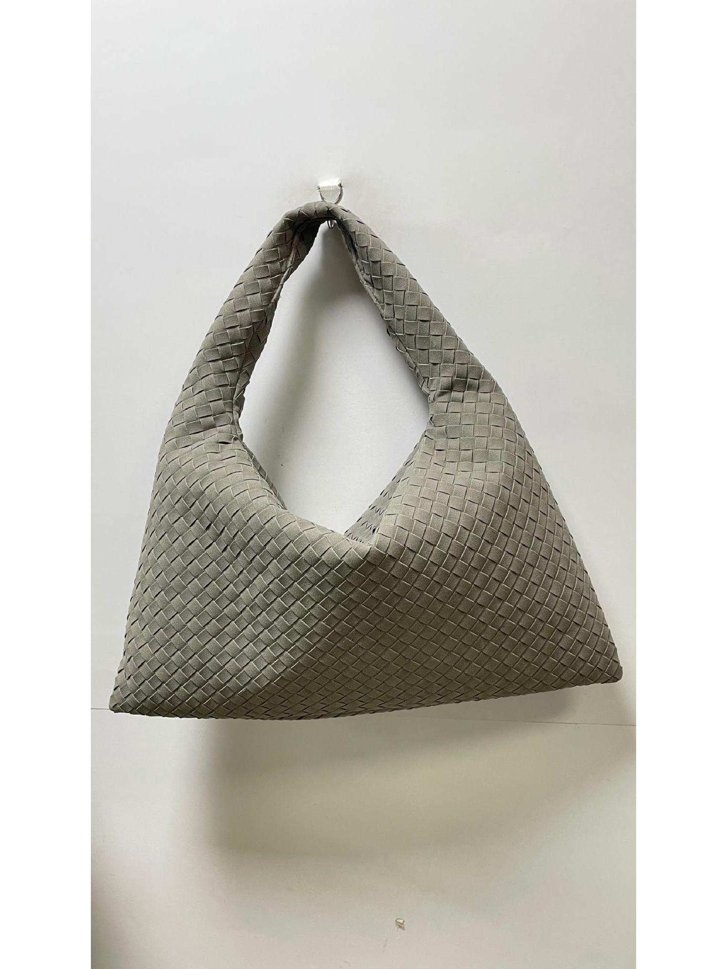 

2024 Матовая тканая сумка через плечо большой емкости, универсальная однотонная ручная сумка-тоут 54x14x26cm