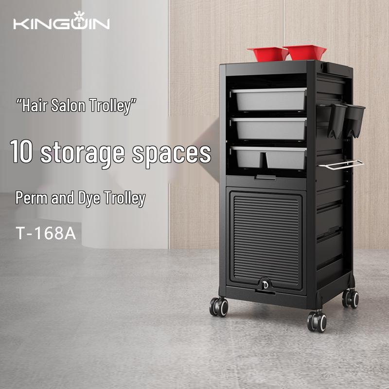 KingWin Hair Salon Storage Trolley: Drawer-Type Cart for Hairdressing Tools