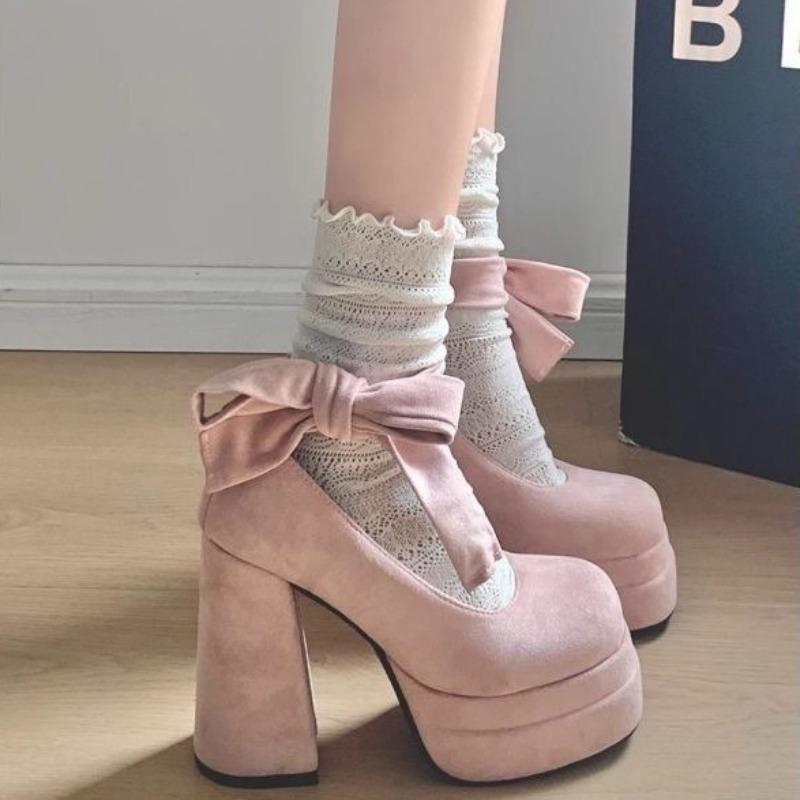 Women's Mary Janes Shoes Fashion Platform High Heels Japanese-style Lolita Shoes Women's Pumps Princess Style Party Skirt Shoes