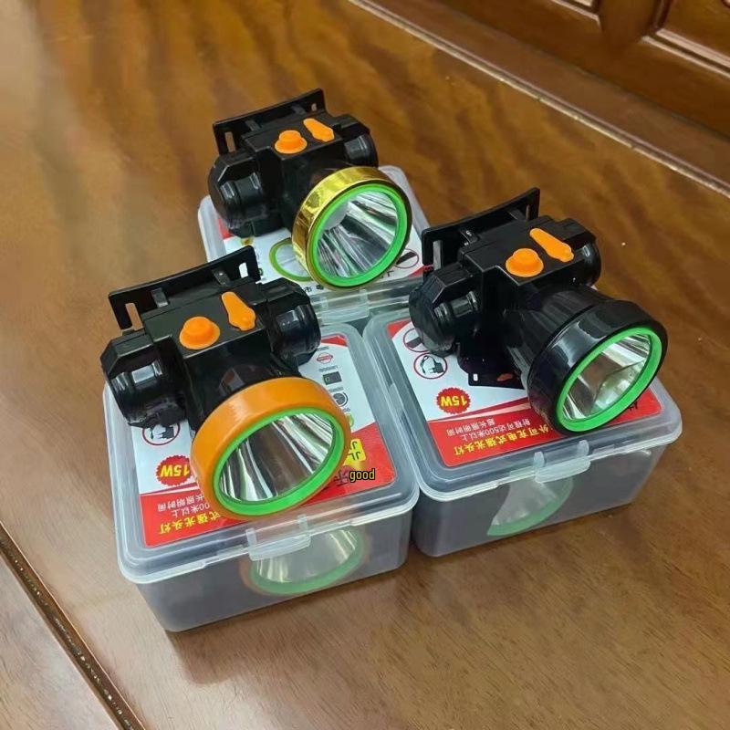 Ultra-Bright LED Headlamp with Rechargeable Lithium Battery for Outdoor, Fishing, and Mining