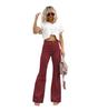 2023 jesienne sztruksowe luźne jednokolorowe spodnie typu casual damskie zimowe spodnie z wysokim stanem damskie spodnie rozkloszowane Streetwear Pantalon 29547