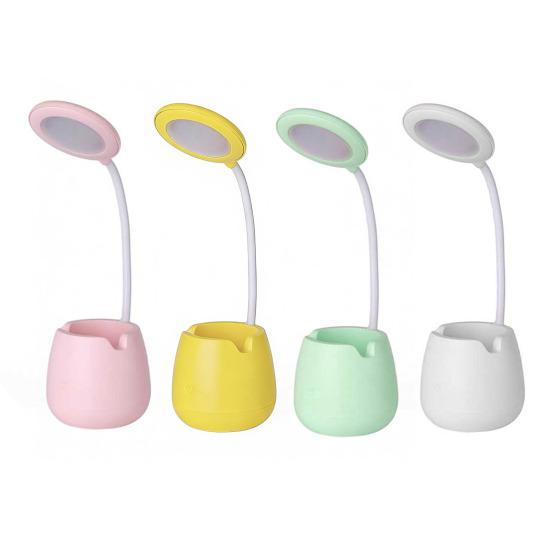 LED Desk Lamp with Pen Holder Small Dimmable Rechargeable Table Lamp with Flexible Gooseneck for Home Office Bedroom Desktop Nightstand