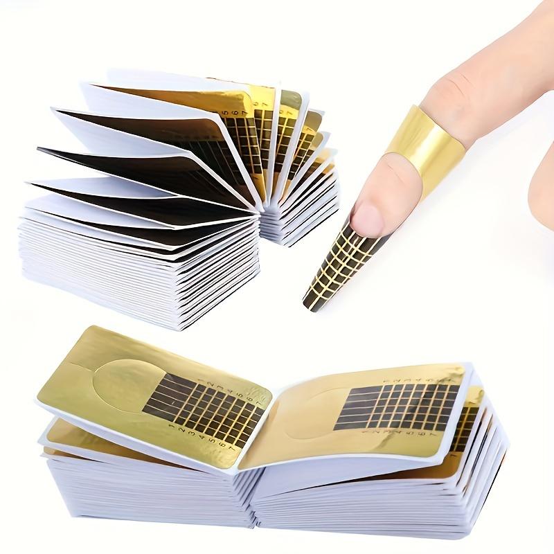 Nail supplies, square paper bases, gold paper bases, nail stickers, nail extension, 100 pieces/set