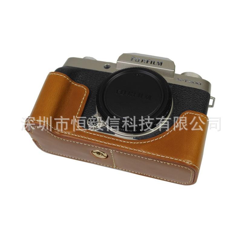 PU Leather Camera Bag Fujifilm X-T200 Mirrorless With Dedicated Base Plate Half Case Protective Sleeve